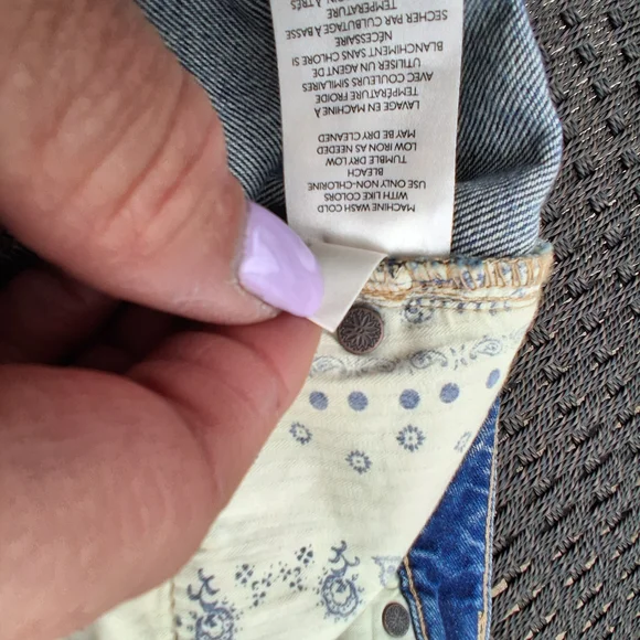 Free People We The Free Belladonna Patchwork Bootcut Jeans Boho Distressed Denim - Picture 10 of 14